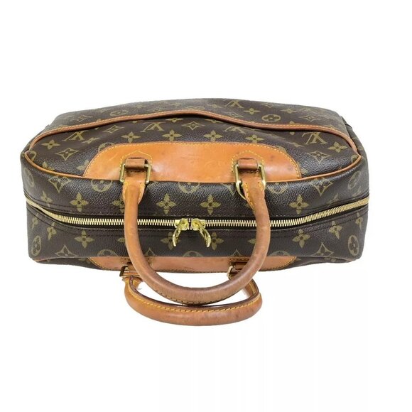 LOUIS VUITTON LV Logo Deauville Hand Bag Monogram Leather Brown - Picture 6 of 16